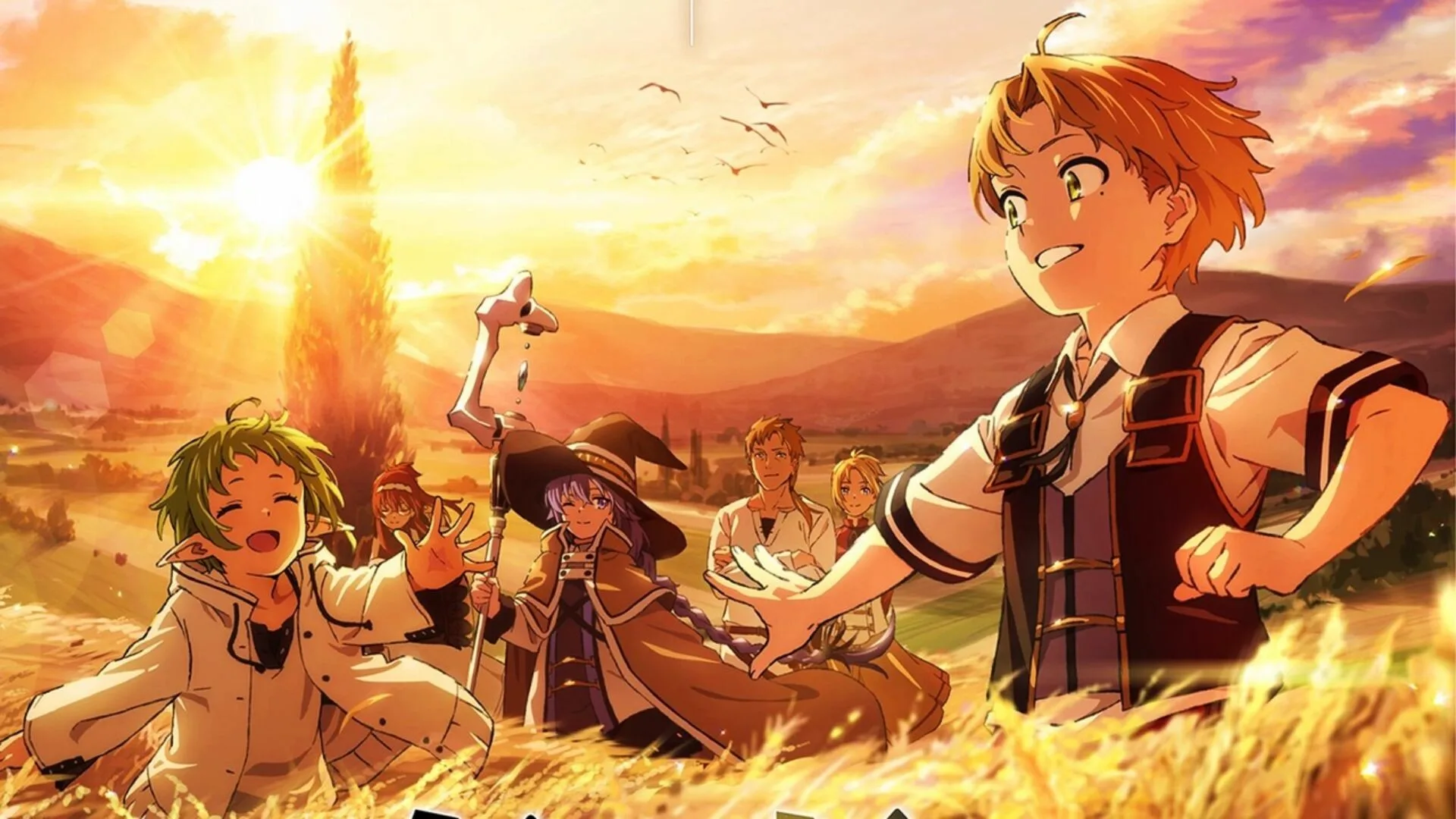 Le groupe au coucher du soleil